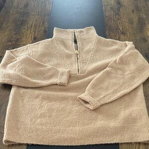 J Crew Cozy Beige Half-Zip Sweater